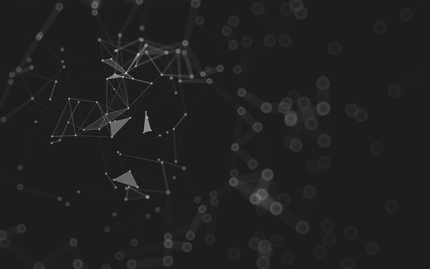 Abstract background. Molecules technology with polygonal shapes, connecting dots and lines