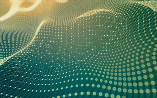 Abstract background. Molecules technology with polygonal shapes, connecting dots and lines.