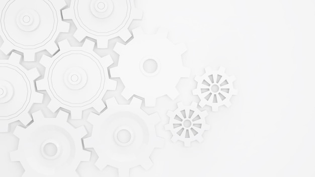 abstract background white gear on white backgroundthought process3d rendering