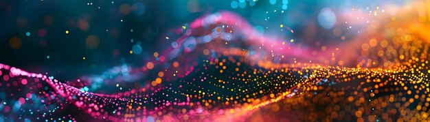 Abstract Background with Bright Bokeh and Colorful Lights