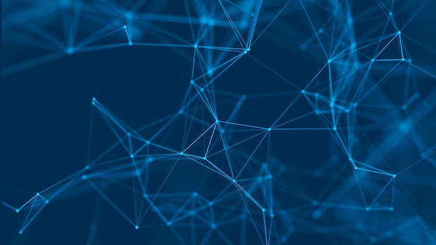Abstract background with connecting dots and lines Network connection structure 3D rendering