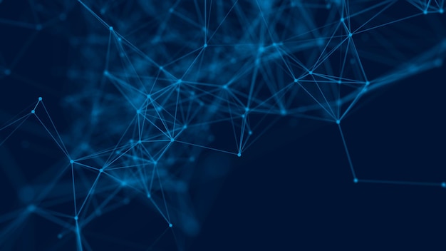 Abstract background with connecting dots and lines Network connection structure 3D rendering