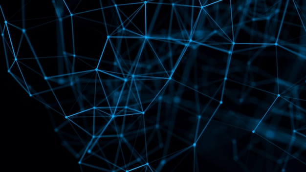 Abstract background with connecting dots and lines Network connection structure 3D rendering