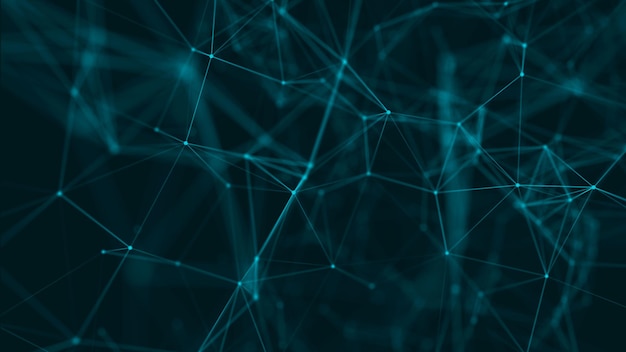 Abstract background with connecting dots and lines Network connection structure 3D rendering