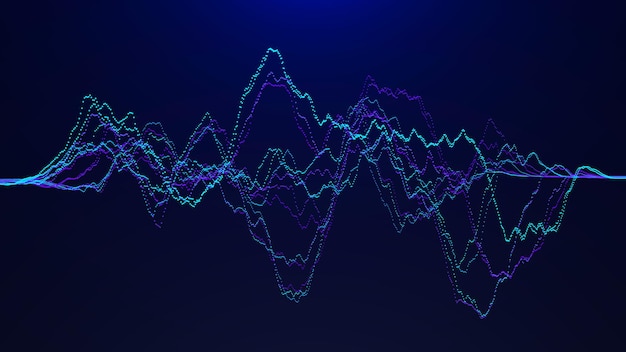 Abstract background with dynamic waves Big data visualization Sound wave element Technology equalizer for music