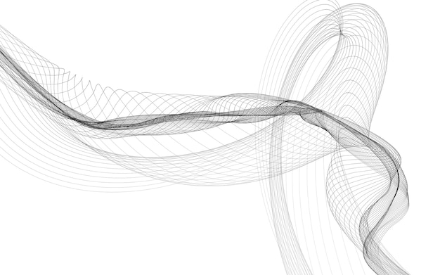 abstract background with monochrome wave lines on white background. modern technology background.