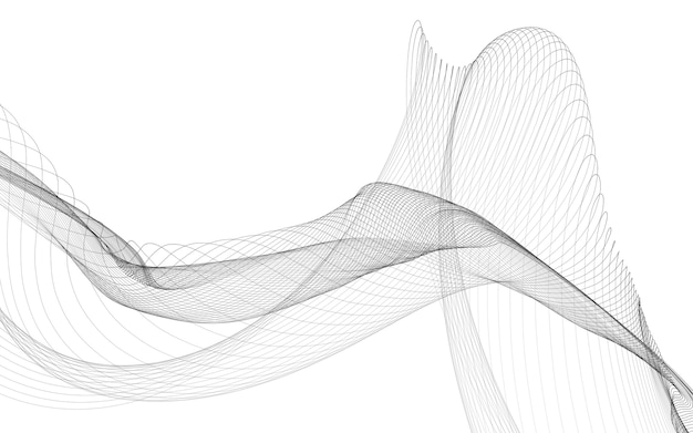 abstract background with monochrome wave lines on white background. modern technology background.