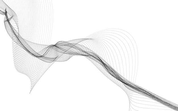 abstract background with monochrome wave lines on white background. modern technology background.