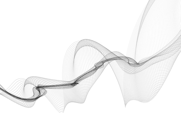 Abstract background with monochrome wave lines