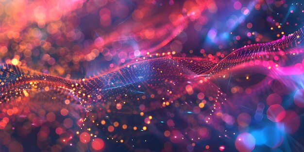 Abstract Background with Red Pink and Blue Lights