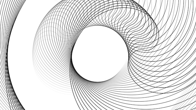 abstract black and white spiral lines creating an optical illusion background
