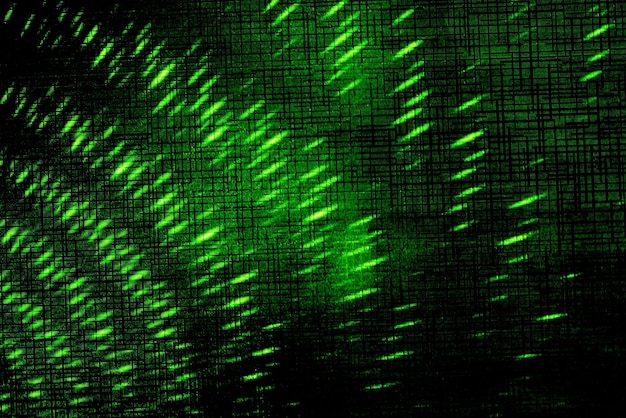 Abstract black digital technology background with green luminous particles dots Matrix of virtual reality Computer binary code illustration