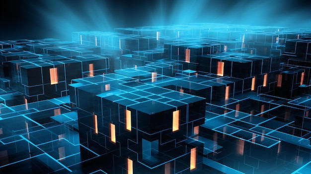 abstract blue background representing futuristic technology a digital environment symbolizing connectivity innovation and the integration of modern elements