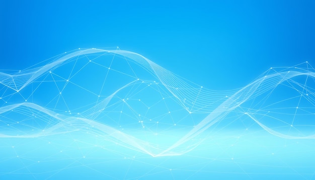 Abstract blue background with a white geometric pattern