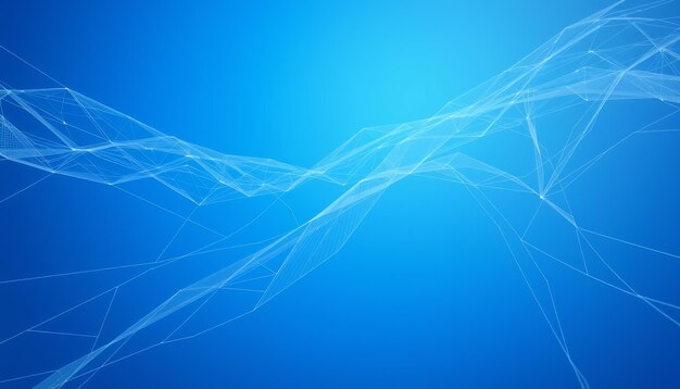 Abstract blue background with white geometric lines