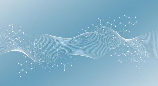 Abstract Blue Molecule Network background