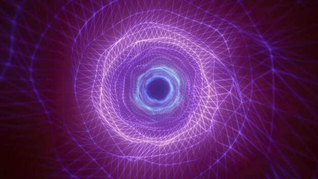 Abstract bright purple glowing background with a tunnel of lines and stripes of energy