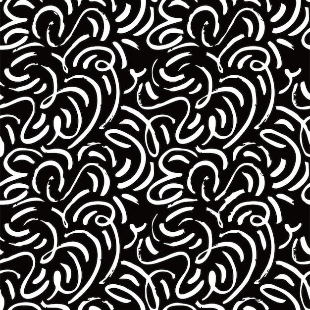 abstract brush doodle background seamless pattern vector for decoraative purpose