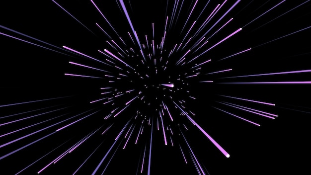 Abstract circular light speed background Dynamic lines Futuristic explosion of light Colored rays in motion Transfer of big data cyberspace 3D rendering