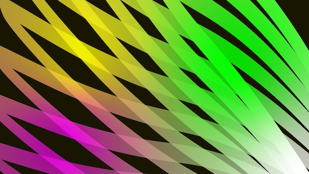 Abstract colorful background with dynamic geometric patterns in shades of green yellow and purple
