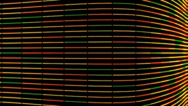 abstract colorful futuristic geometric stripes pattern in fast motion on black background seamless
