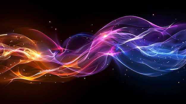 Abstract colorful multicolored smoke spreading with Neon effect bright background