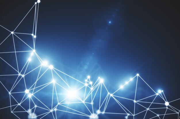 abstract connected dots on bright grey background technology concept