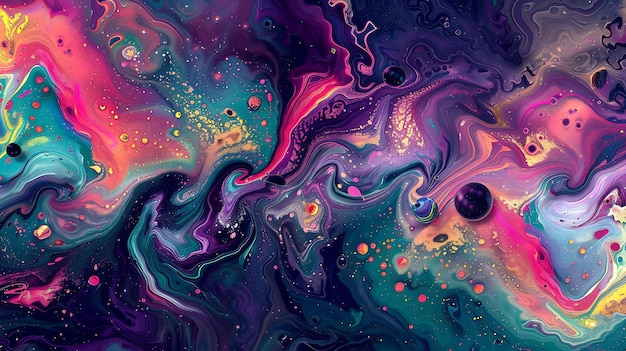 abstract cosmic artwork featuring swirling colorful nebulae and shimmering gold particles