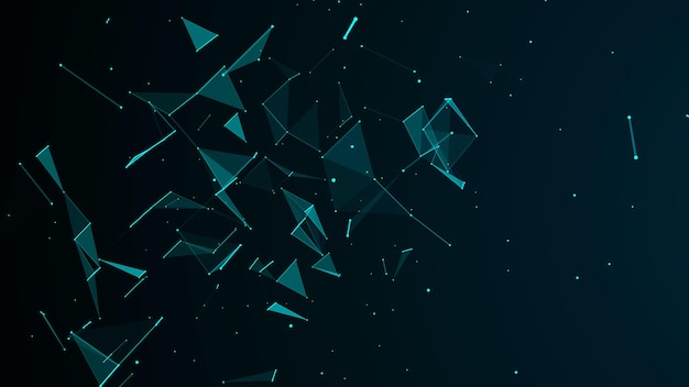 Abstract digital background Cosmic particles The effect of plexus Big data visualization 3d rendering