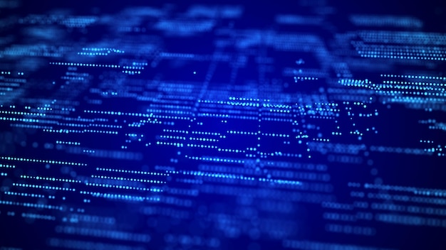 Abstract Digital Background Science Technology Networks Big Data Link 3D rendering