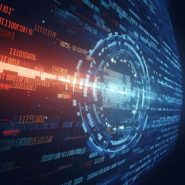Abstract digital binary data encryption concept with computer virus For Social Media Post Size