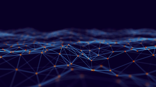 Abstract digital blue background Plexus effect Network connection structure Science background 3D rendering