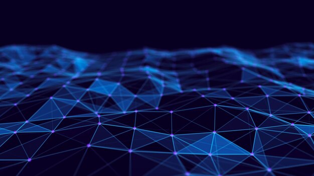 Abstract digital blue background Plexus effect Network connection structure Science background 3D rendering