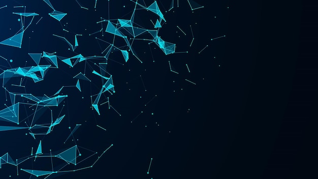 Abstract digital blue background Plexus effect Network connection structure Science background 3D rendering