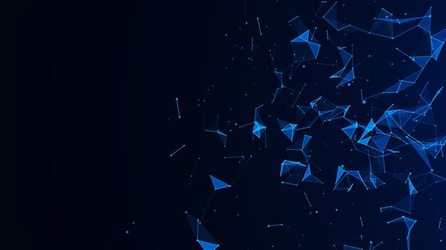 Abstract digital blue background Plexus effect Network connection structure Science background 3D rendering