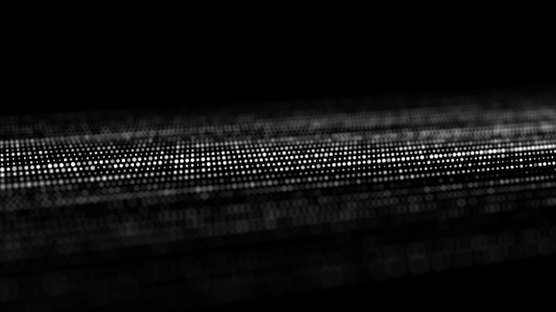 abstract digital flow particles cyber network connection background big data visualization technology backdrop 3d rendering