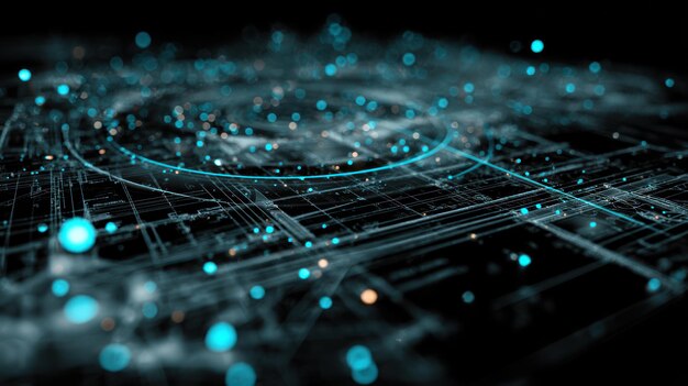 Abstract Digital Network A Visualization of interconnected data points and nodes forming a complex system