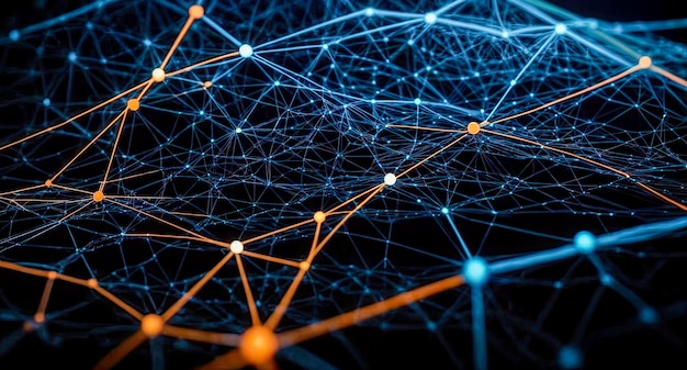 abstract digital network with connecting dots and lines