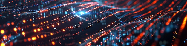 abstract flashing connected digital data nodes and connections