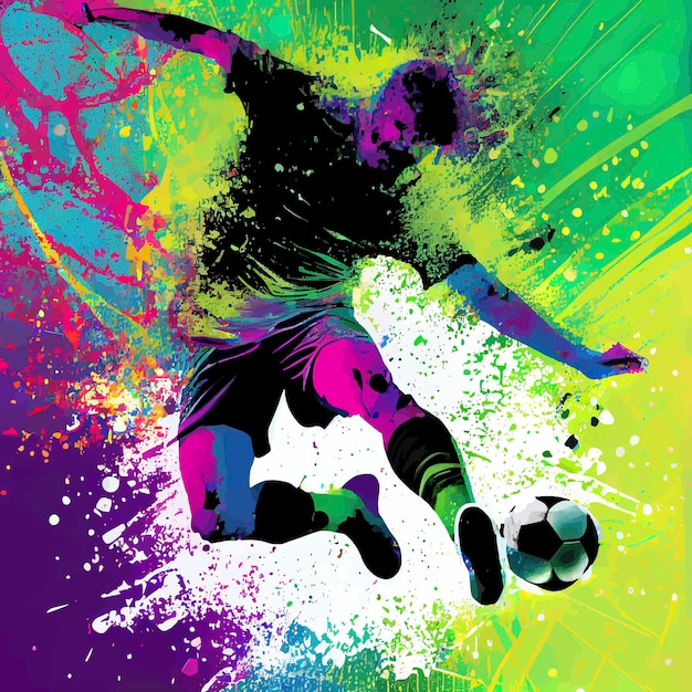 Abstract football player with ball