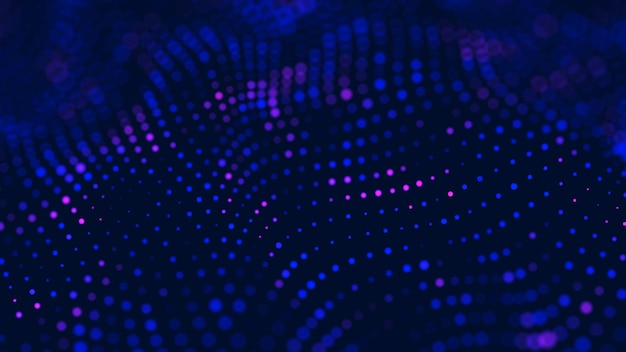 Abstract futuristic blue background Big data visualization Digital dynamic wave 3D rendering