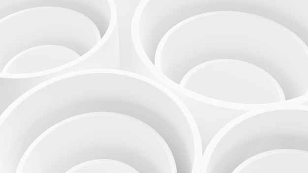 abstract futuristic white background pipes architecture 3d render