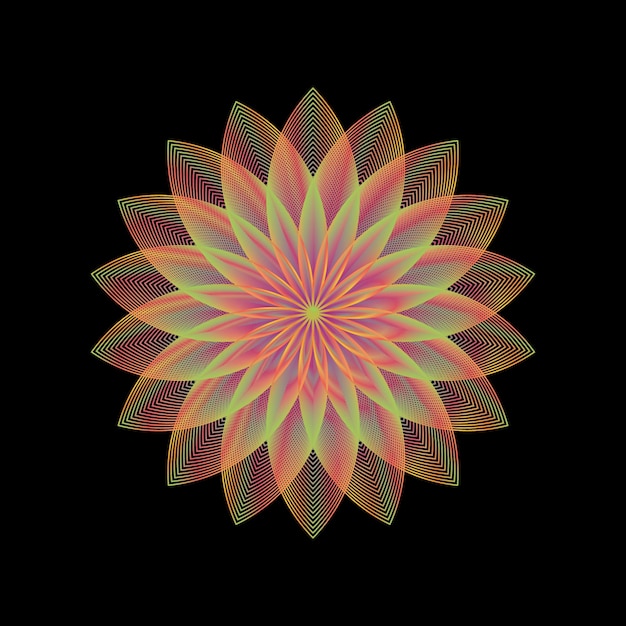 Abstract Geometric Flower with Radiant Petals