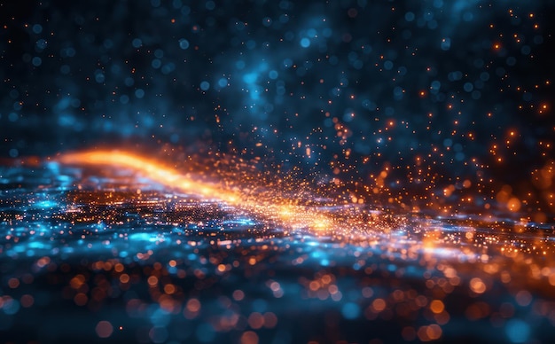 Abstract Glowing Particles