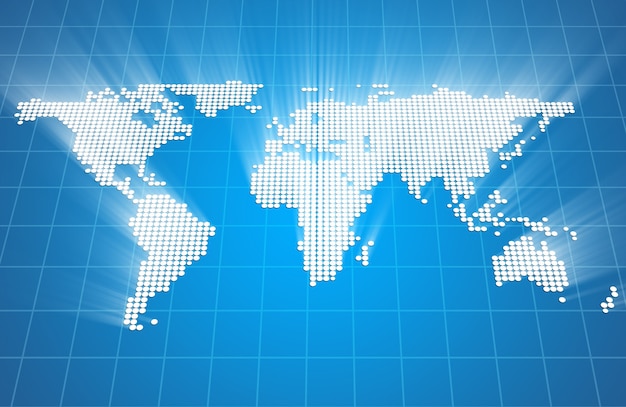 Abstract Glowing World Map