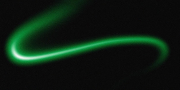 Abstract Green Light Trail on Black Background