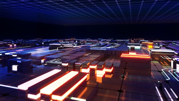 Abstract image of future technology conceptlight technology picturefuture technology pictures science fiction3d rendering
