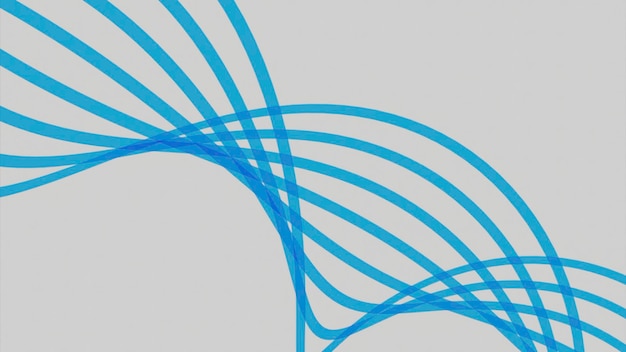 Abstract line of curved stripes moves in space design curved lines in moving stream on white