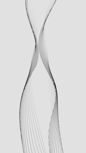 abstract minimalist flowing lines with dots on white background