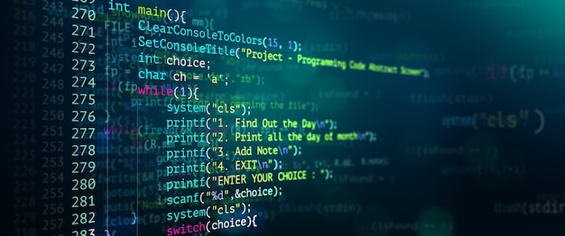 abstract modern tech of programming code screen developer